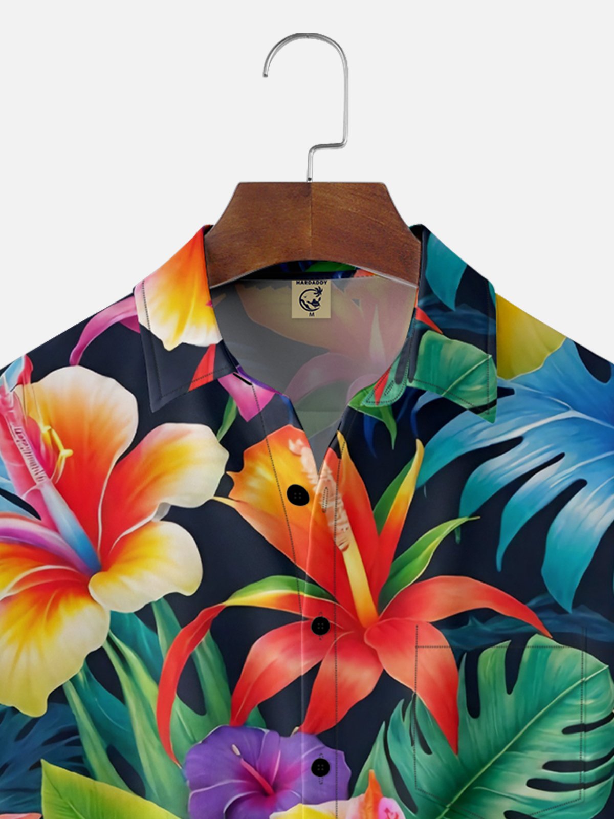 Moisture-wicking Floral Chest Pocket Hawaiian Shirt