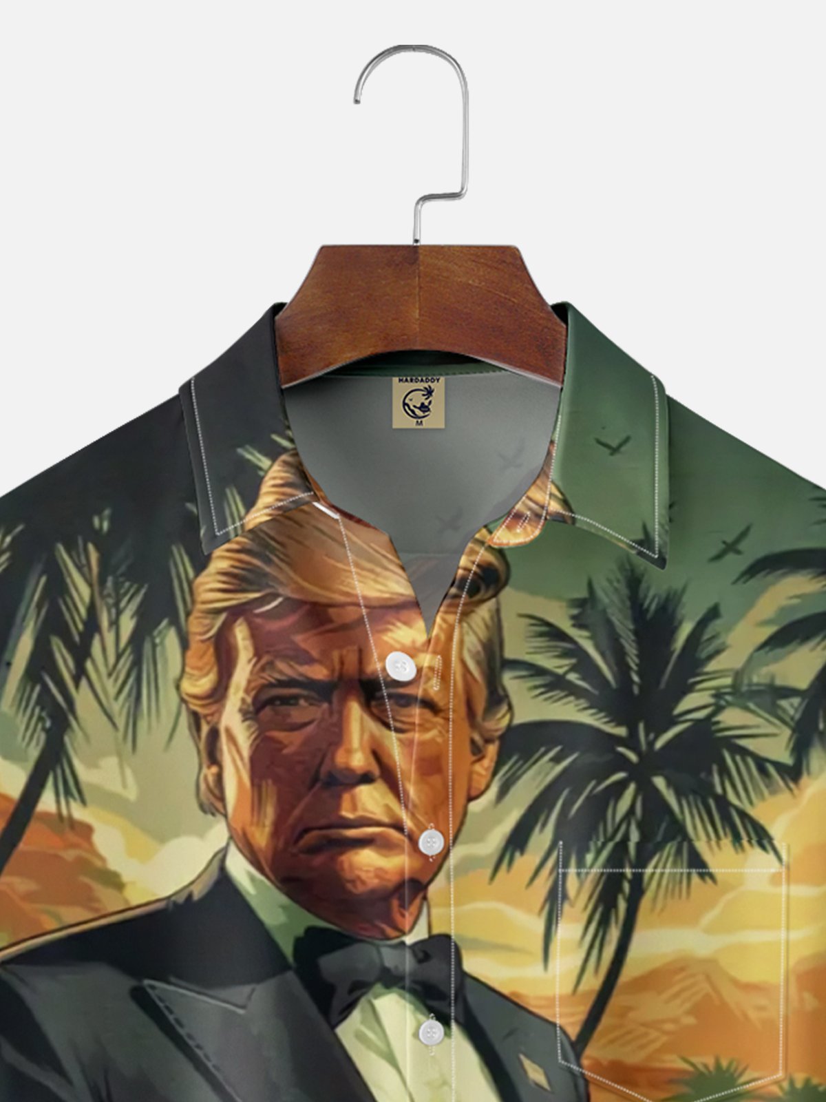 Moisture Wicking Hawaii Trump Agent Chest Pocket Casual Shirt