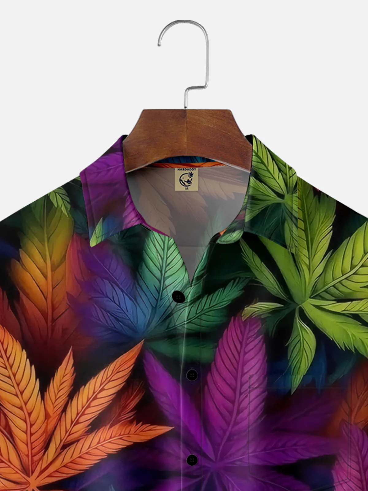 Moisture-wicking Weed Leaf Chest Pocket Hawaiian Shirt