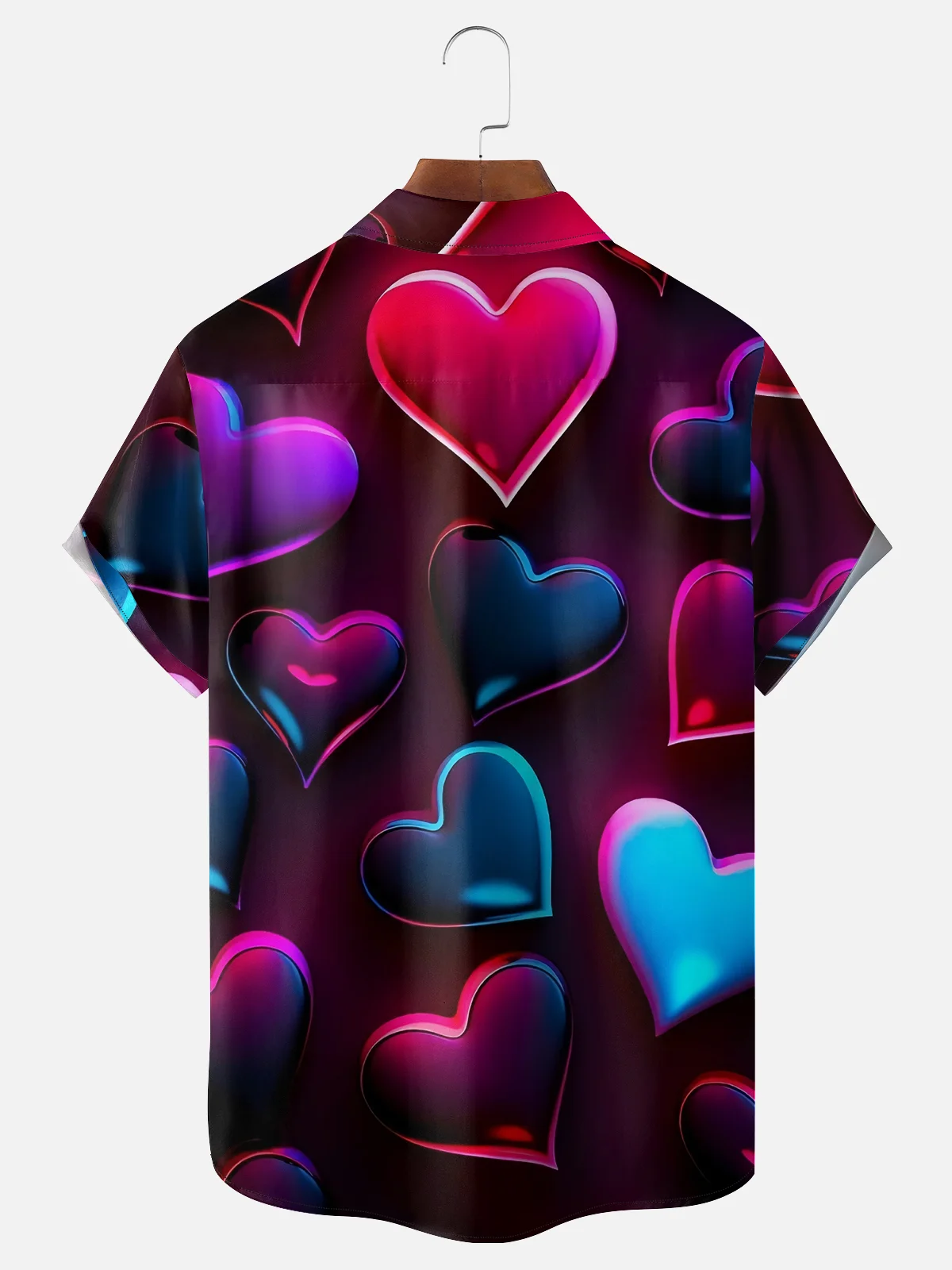 Moisture-wicking Valentine's Day Heart Chest Pocket Casual Shirt