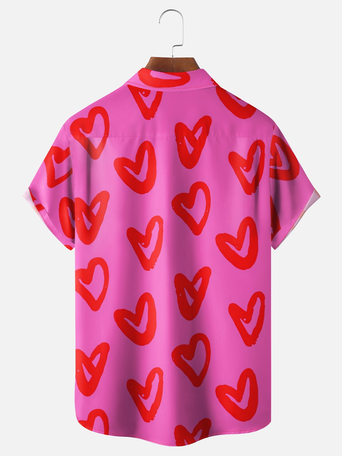 Moisture-wicking Valentine’s Day Heart Chest Pocket Casual Shirt