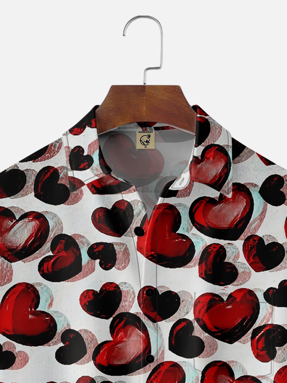 Moisture-wicking Valentine‘s Day Heart Chest Pocket Casual Shirt