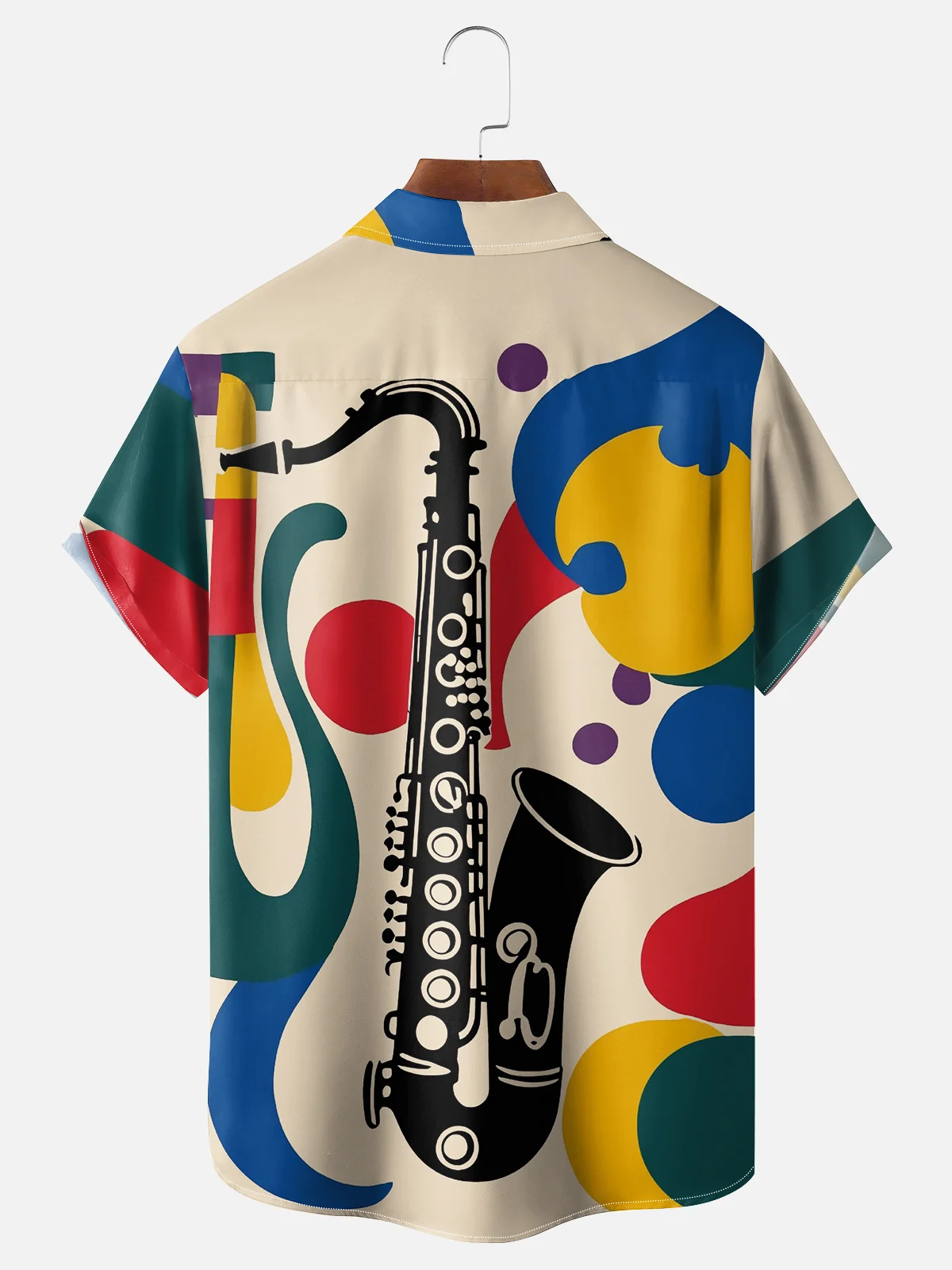 Moisture-wicking Music Saxophone Chest Pocket Casual Shirt