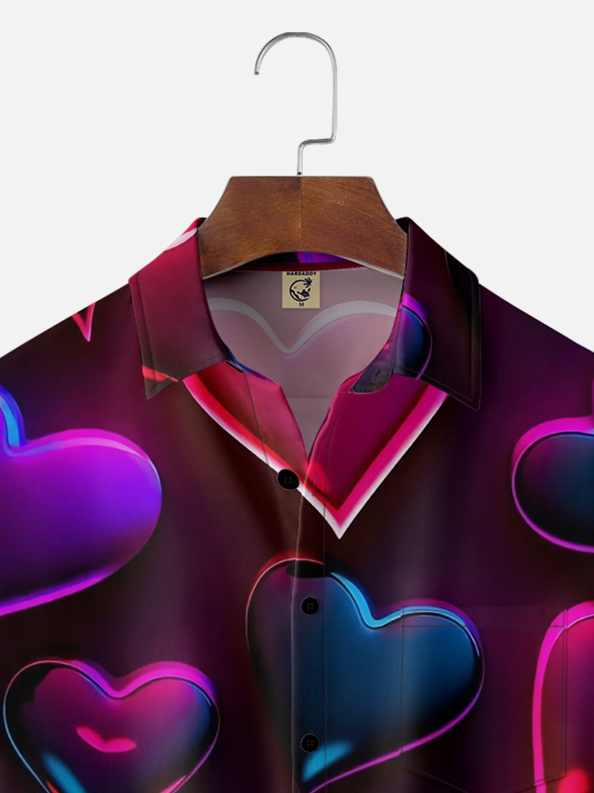 Moisture-wicking Valentine's Day Heart Chest Pocket Casual Shirt