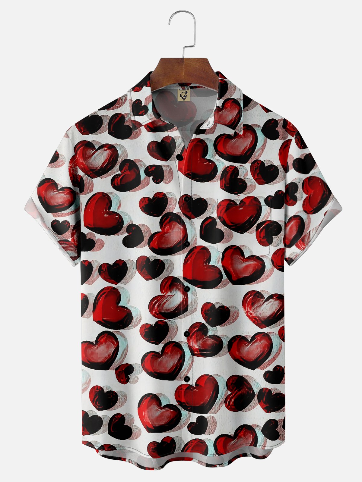 Moisture-wicking Valentine‘s Day Heart Chest Pocket Casual Shirt