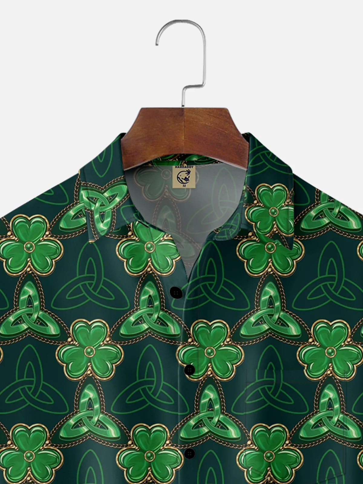 Moisture Wicking St. Patrick's Day Shamrock Chest Pocket Casual Shirt