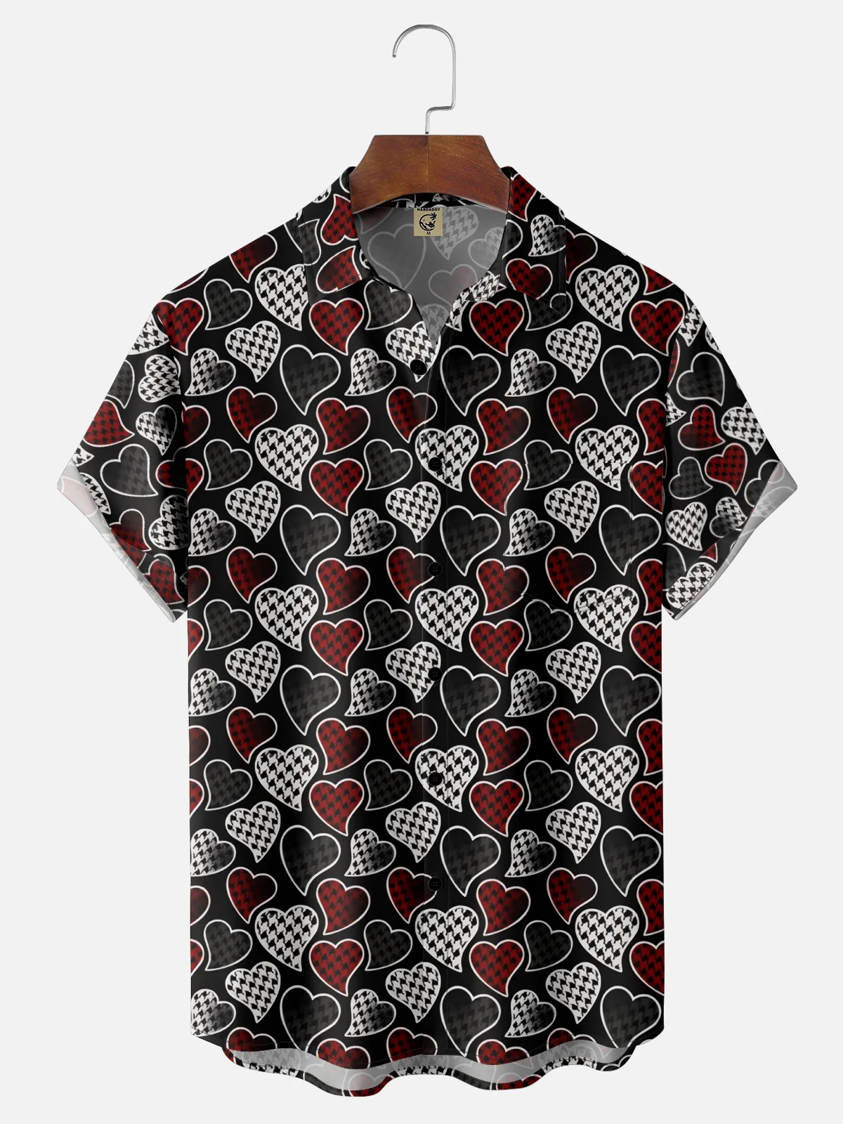 Moisture-wicking Valentine's Day Heart Chest Pocket Casual Shirt