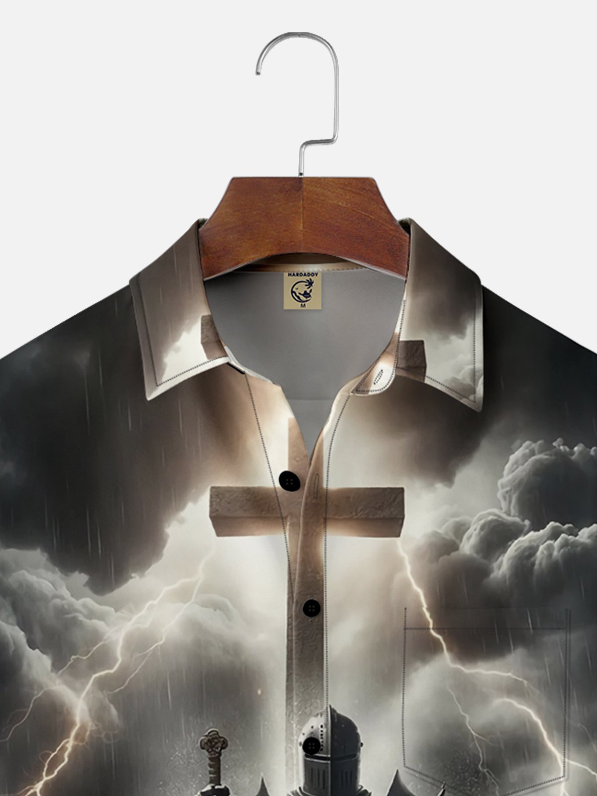 Moisture-wicking Religious Christian Holy Crusade Chest Pocket Casual Shirt