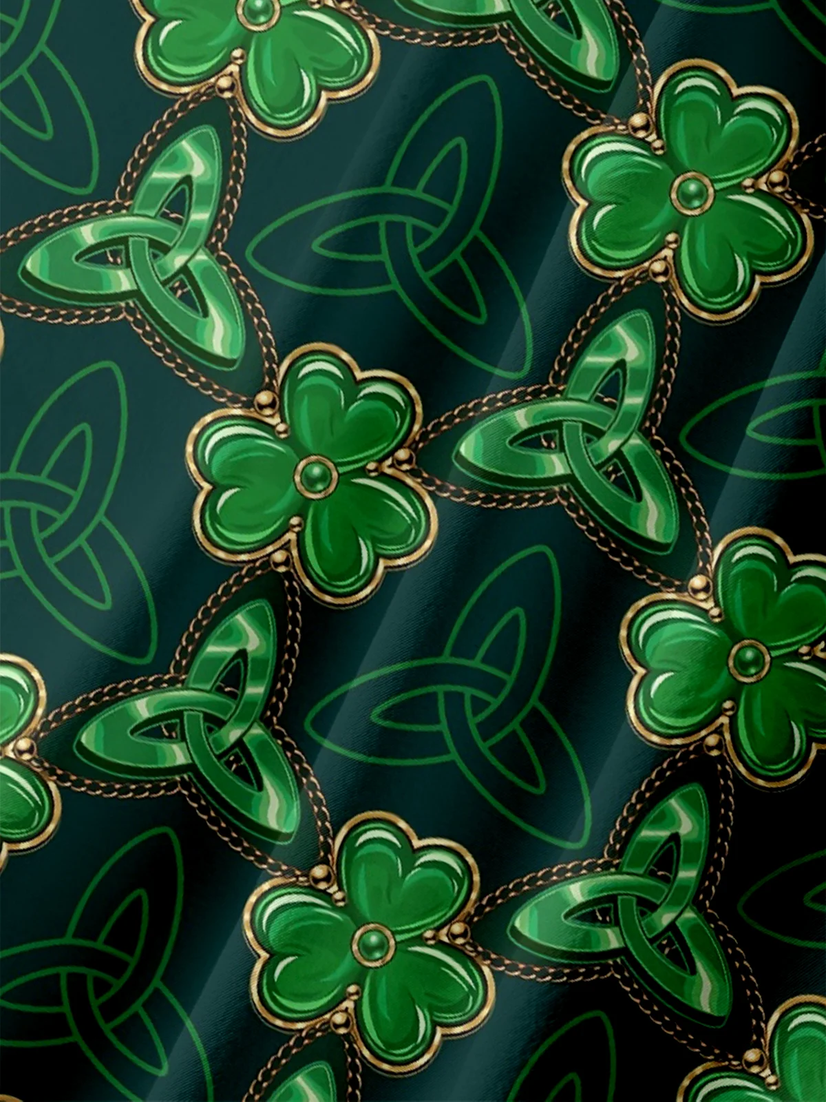 Moisture Wicking St. Patrick's Day Shamrock Chest Pocket Casual Shirt