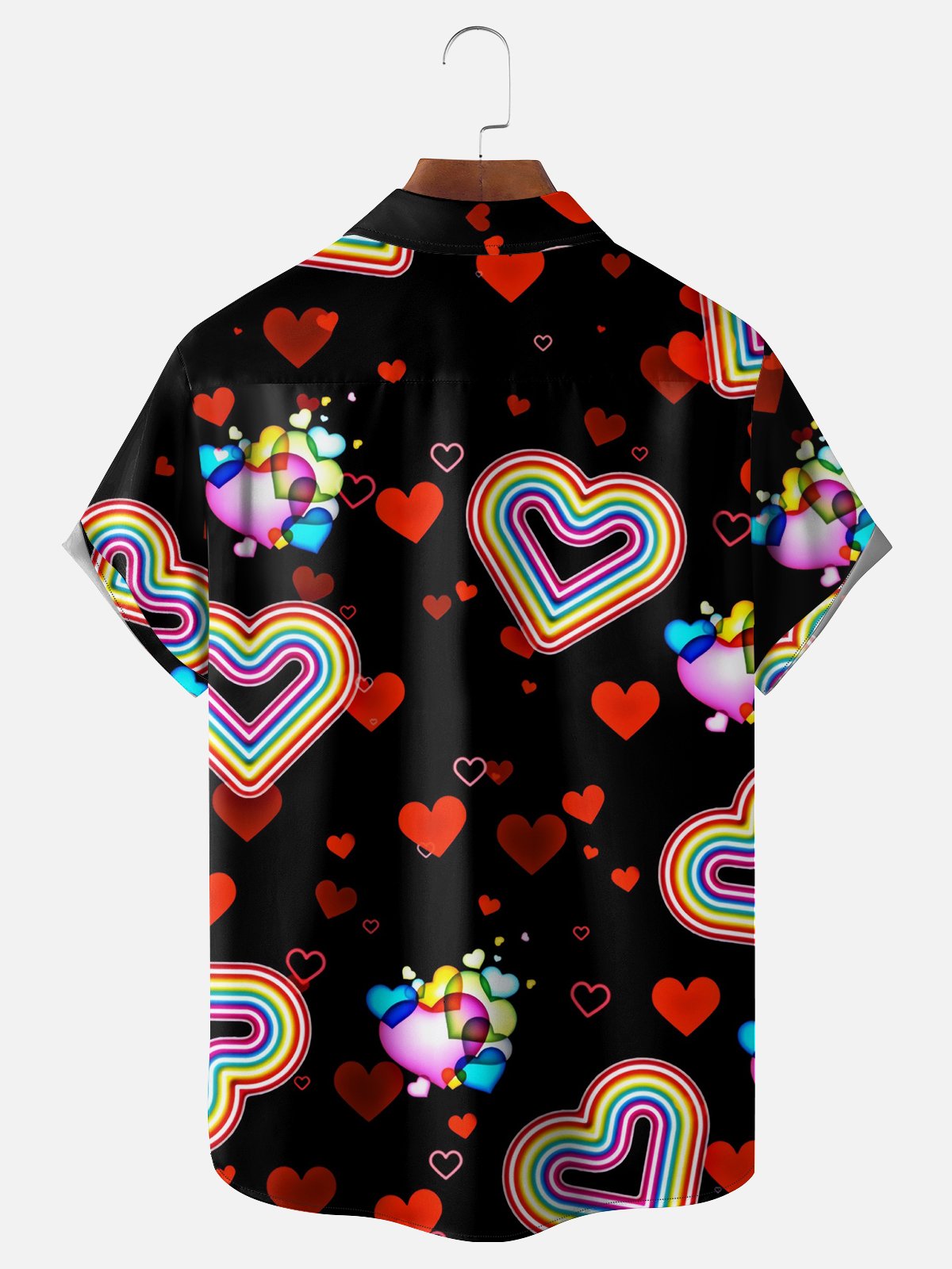 Moisture-wicking Valentine's Day Heart Chest Pocket Casual Shirt