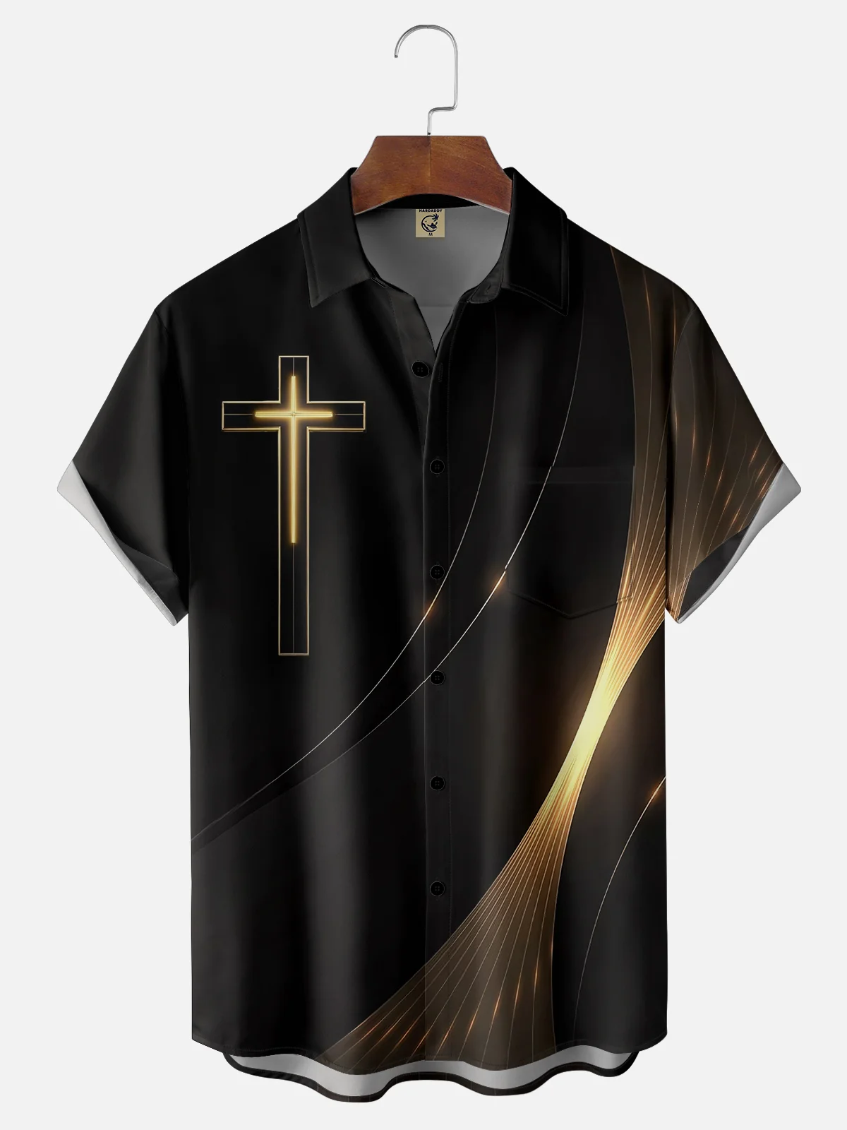 Moisture-wicking Cross Ash Wednesday Easter Religious Christian Chest Pocket Casual Shirt