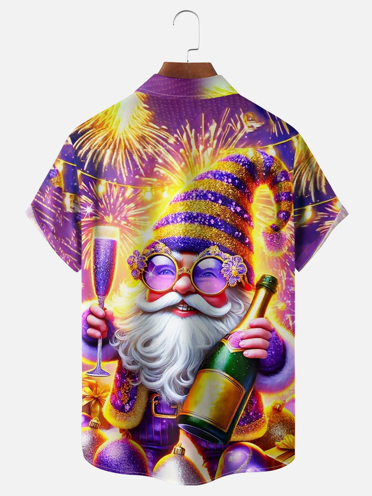 Moisture Wicking Mardi Gras Midget Chest Pocket Casual Shirt