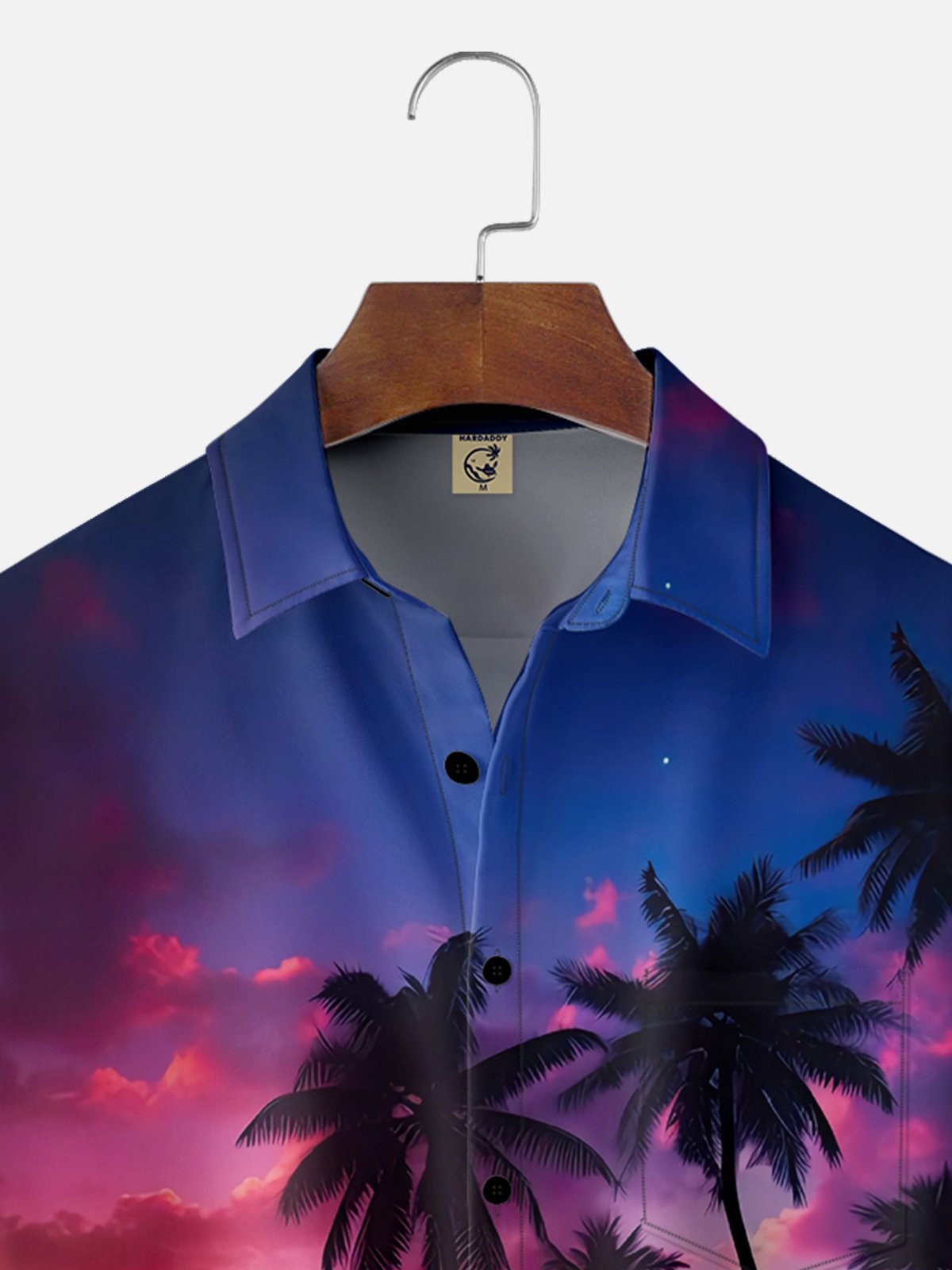 Moisture-wicking Palm Tree Chest Pocket Hawaiian Shirt