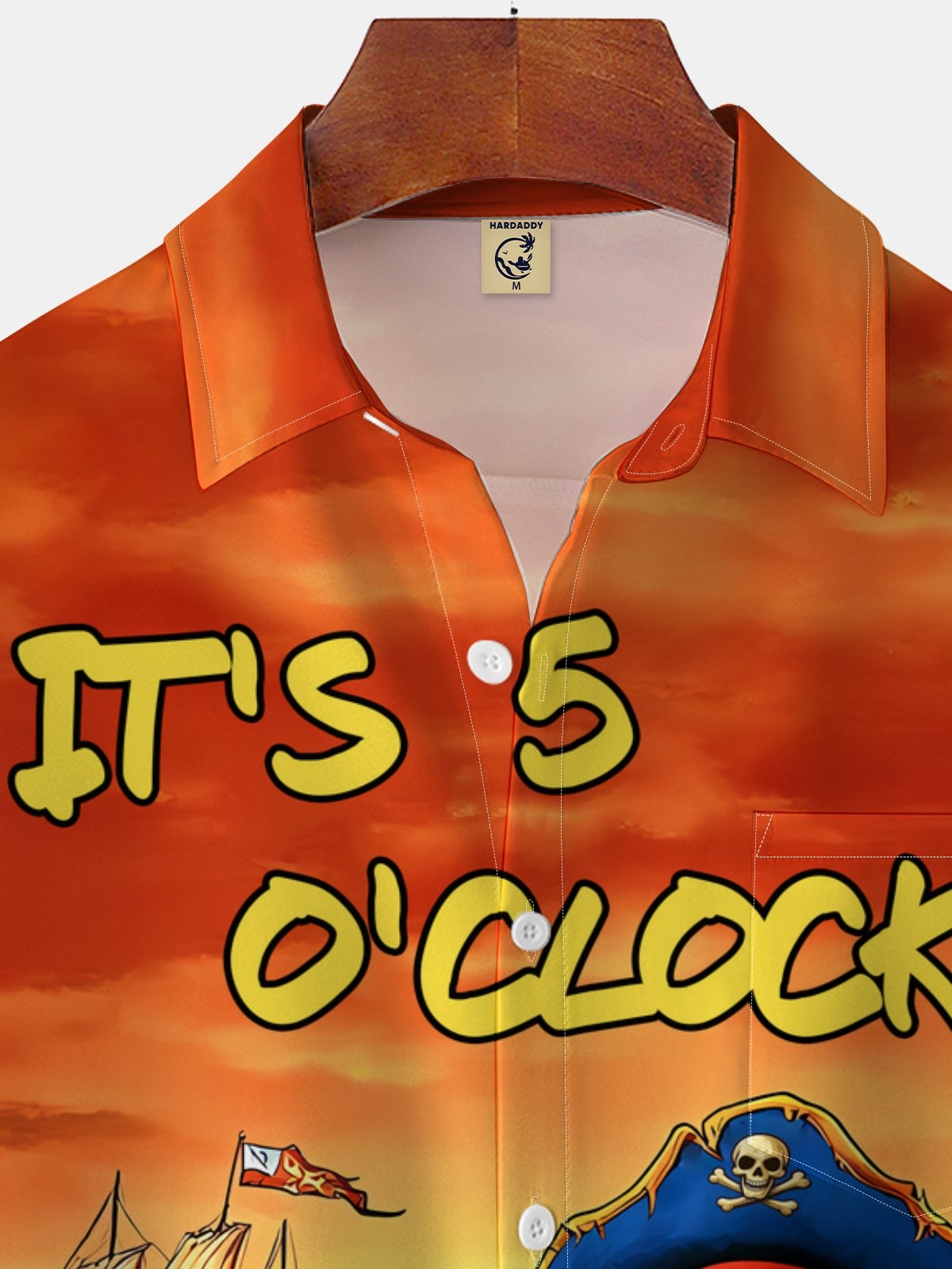 Moisture Wicking 5 O'Clock Hawaiian Parrot Chest Pocket Casual Shirt