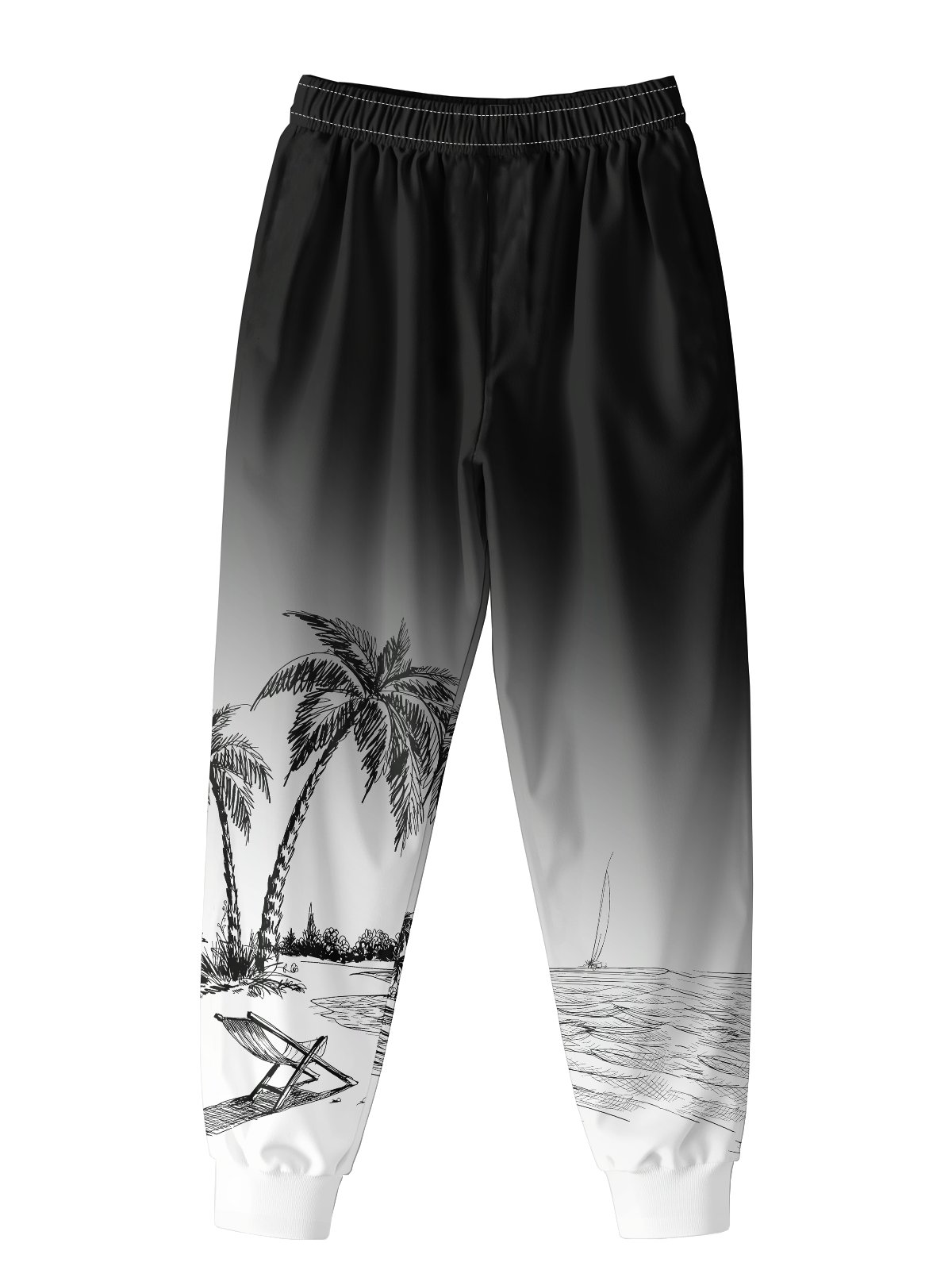 Moisture wicking Gradient Coconut Tree Casual Pants