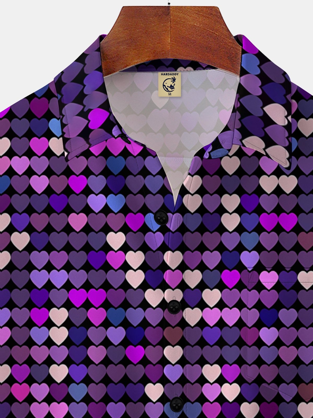 Moisture-wicking Party Art Sequin Purple Chest Pocket Hawaiian Shirt