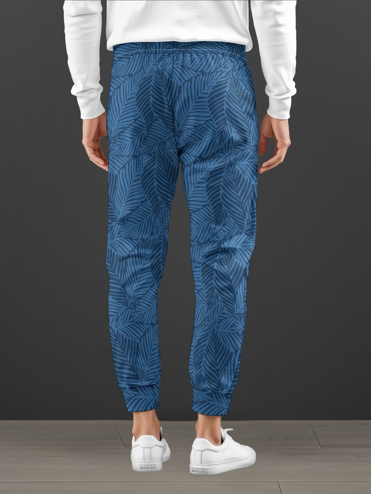 Moisture wicking Plant Leaf Pattern Casual Pants