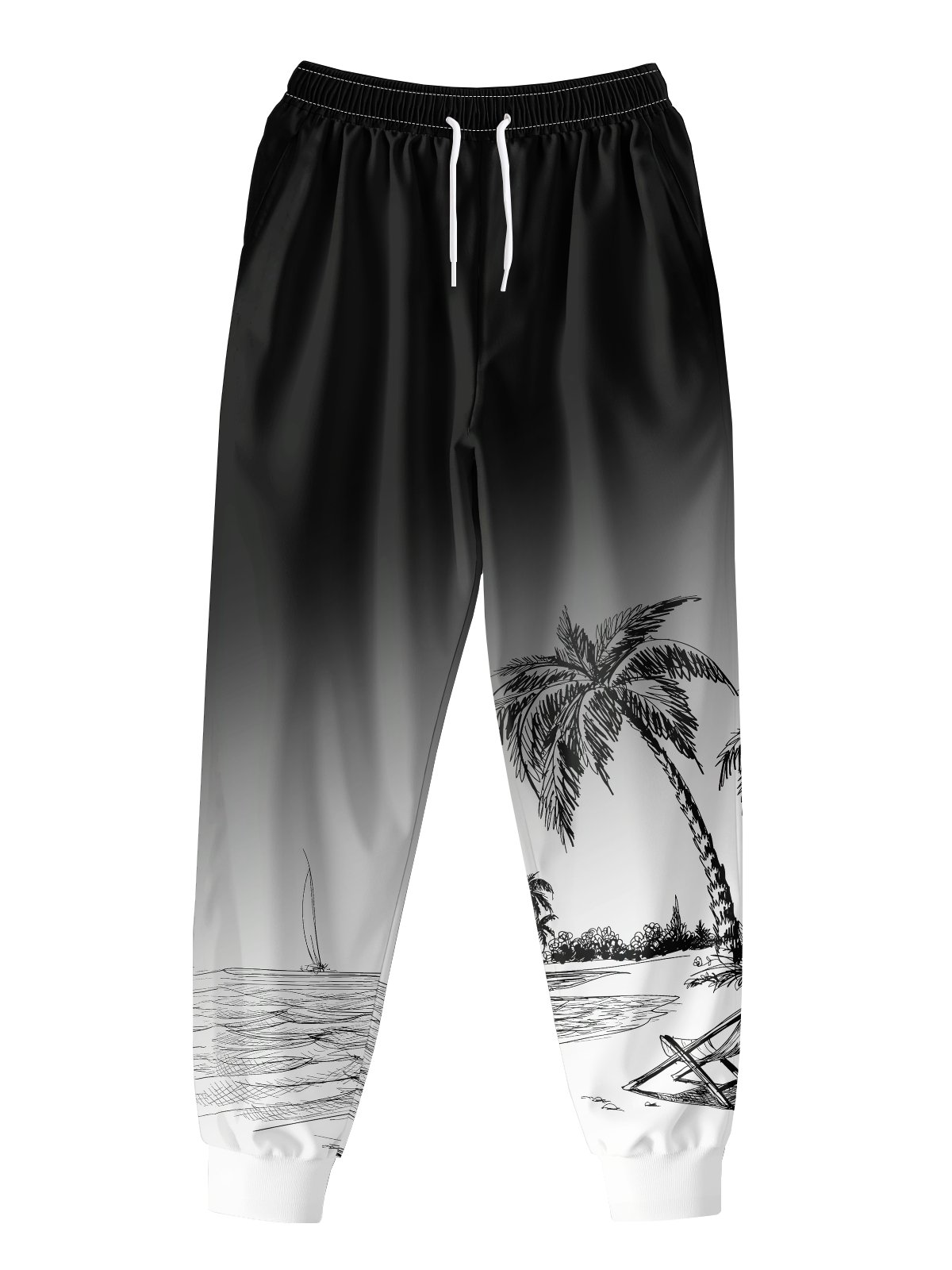 Moisture wicking Gradient Coconut Tree Casual Pants