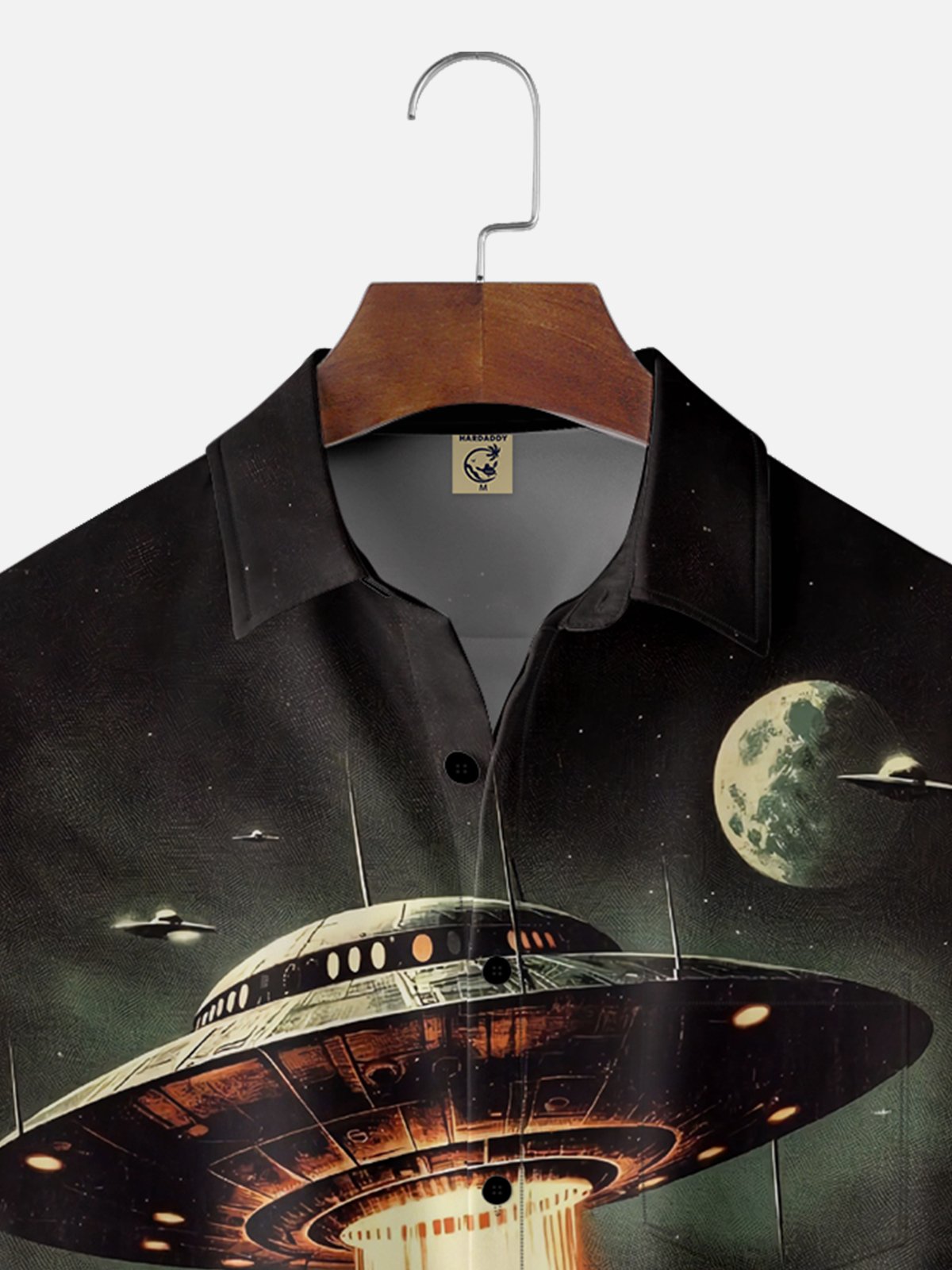 Moisture-wicking New Jersey UFO Alien Spaceship Chest Pocket Hawaiian Shirt