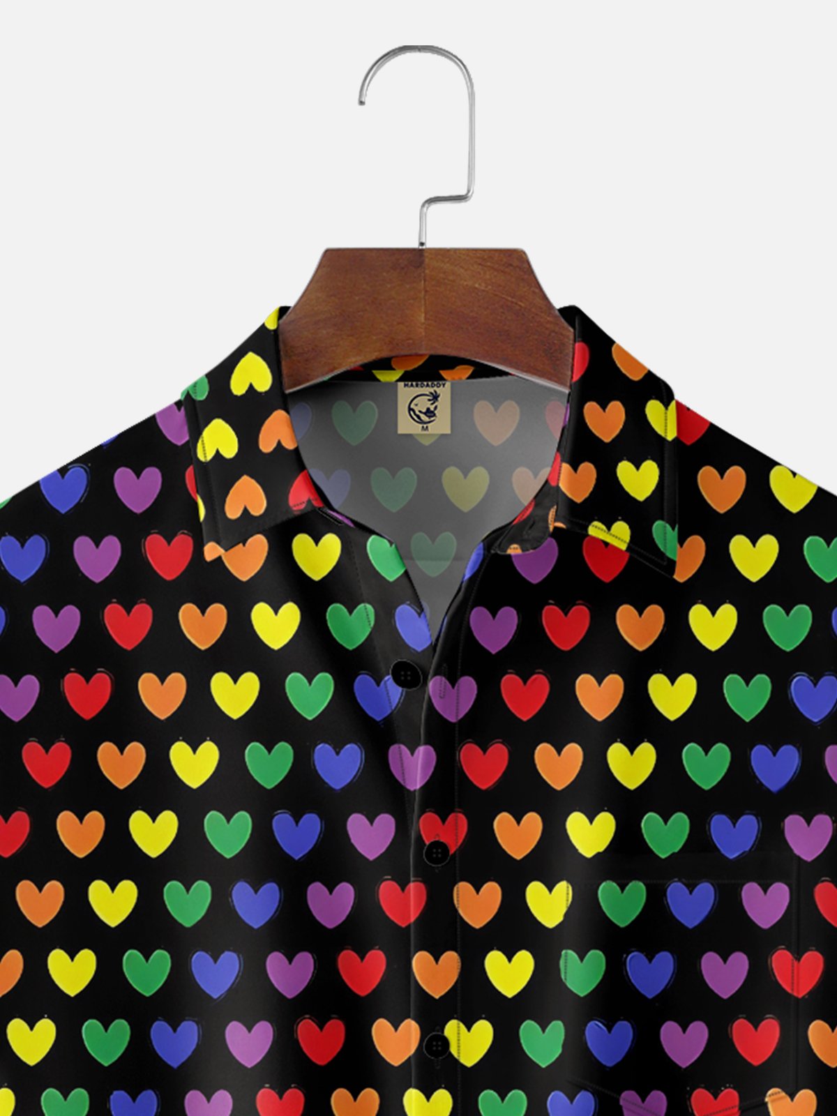 Moisture-wicking Valentine's Day Heart Chest Pocket Casual Shirt