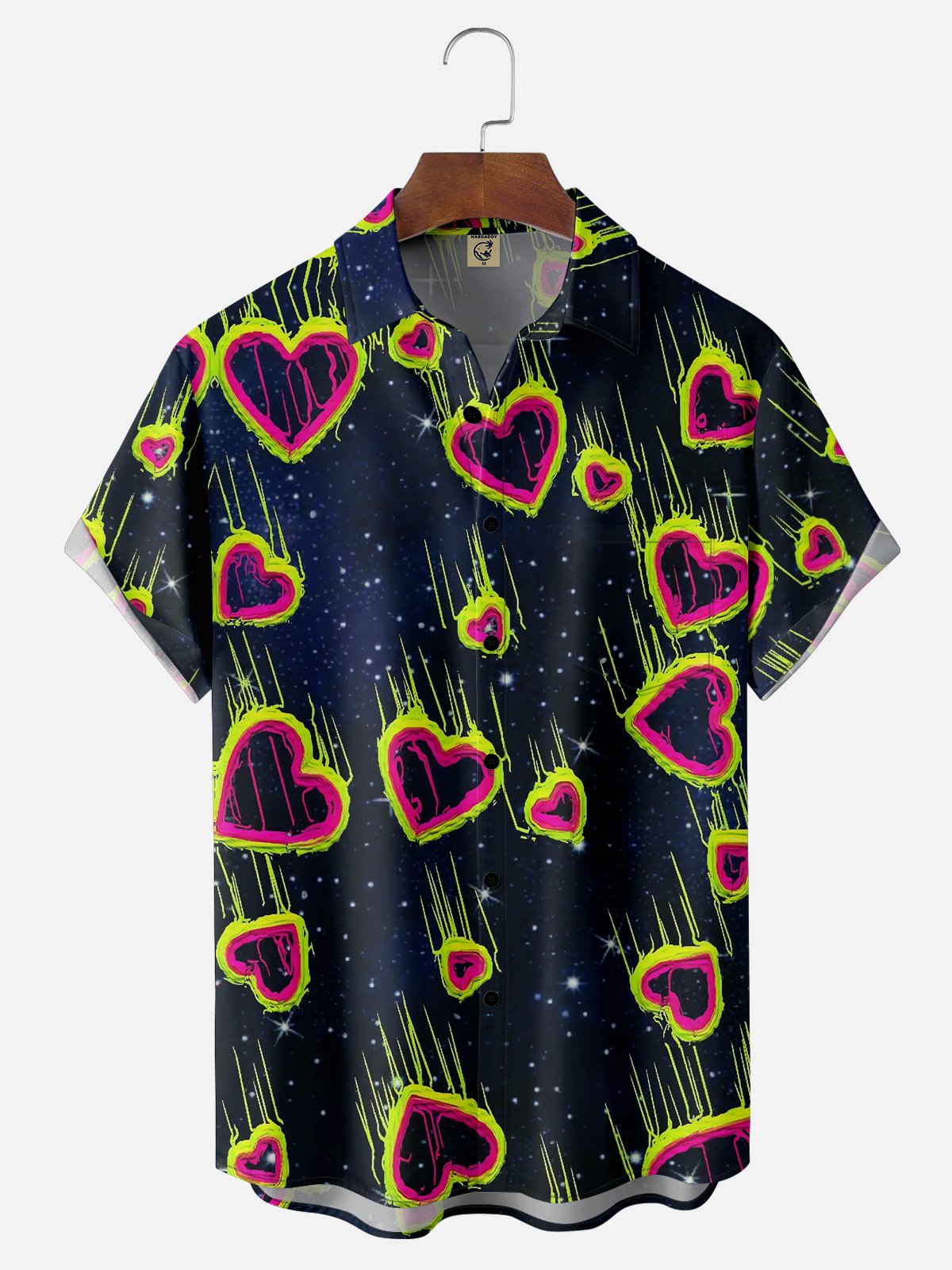 Moisture-wicking Valentine's Day Heart Chest Pocket Casual Shirt