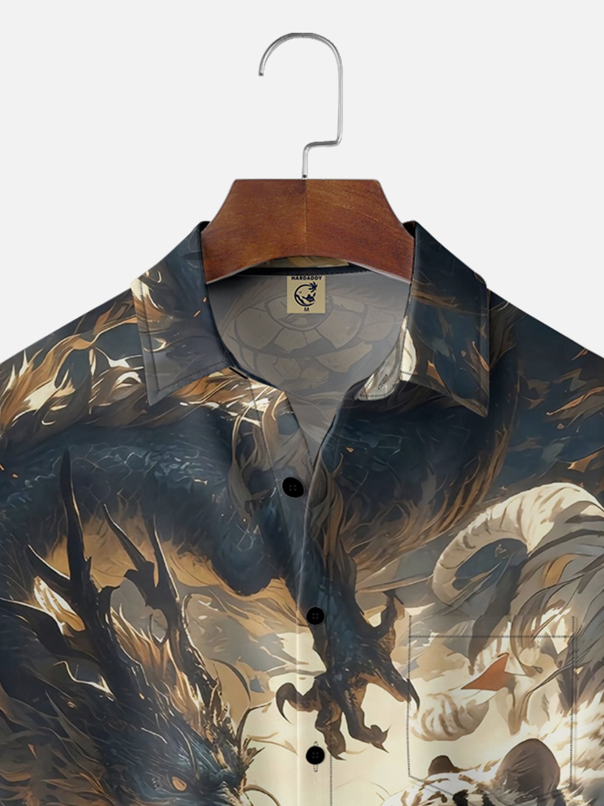 Moisture-wicking Japanese Dragon Tiger Chest Pocket Casual Shirt