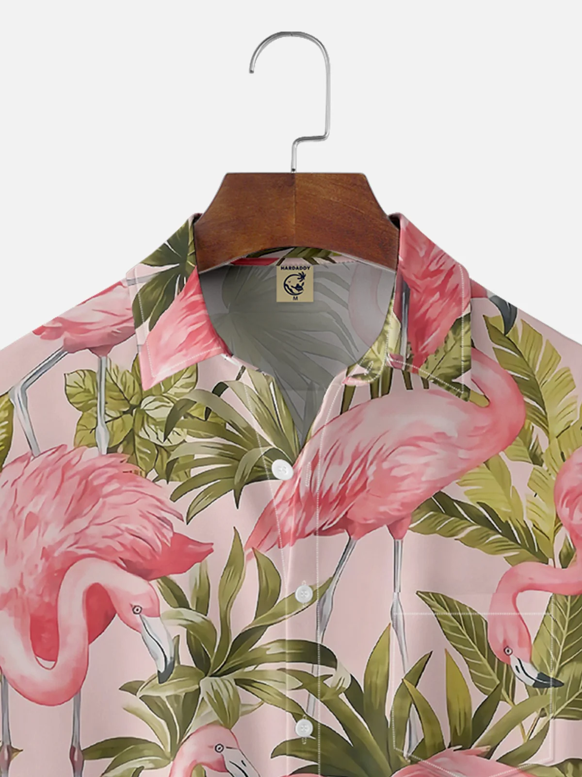 Flamingo Chest Pocket Short Sleeve Hawaiian Shirt