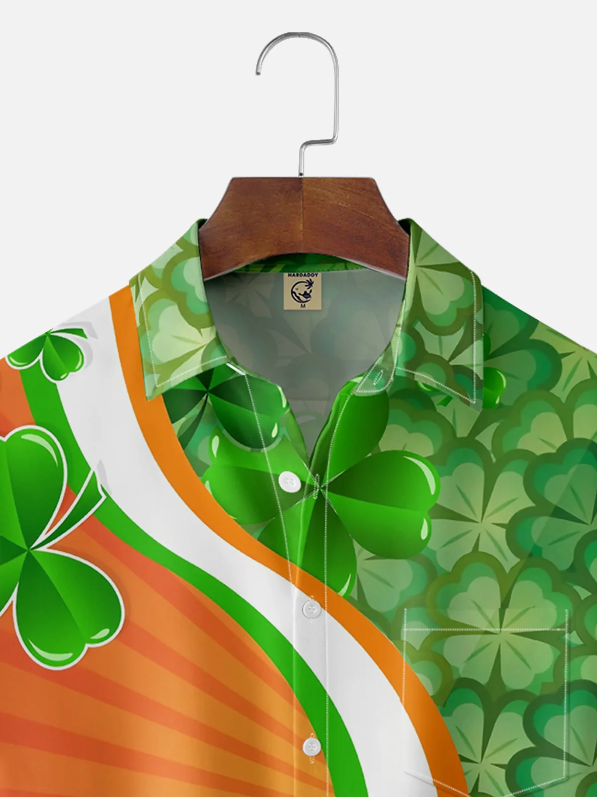 Moisture Wicking St. Patrick's Shamrock Chest Pocket Casual Shirt