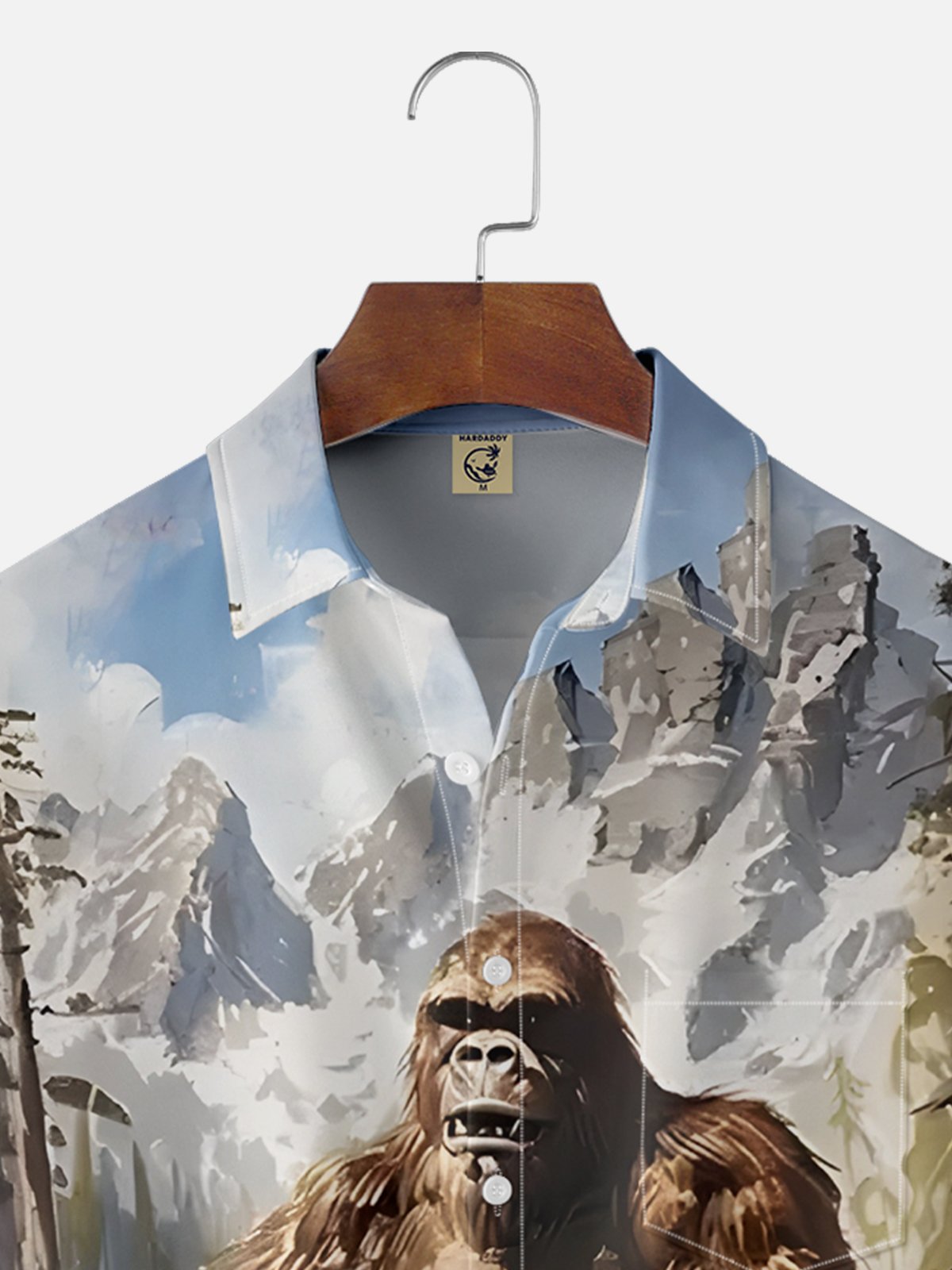 Moisture Wicking Snow Mountain Bigfoot Chest Pocket Casual Shirt