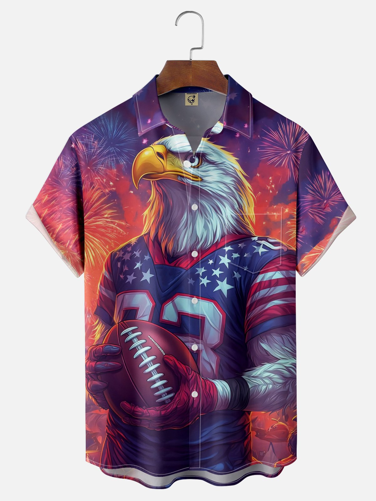 Moisture Wicking American Football Super Bowl Chest Pocket Casual Shirts