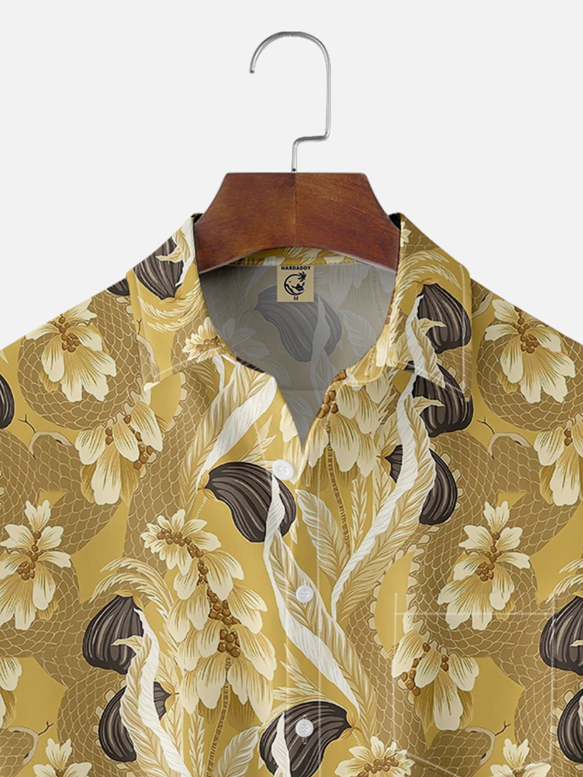 Moisture-wicking Lunar New Year Golden Snake Chest Pocket Casual Shirt