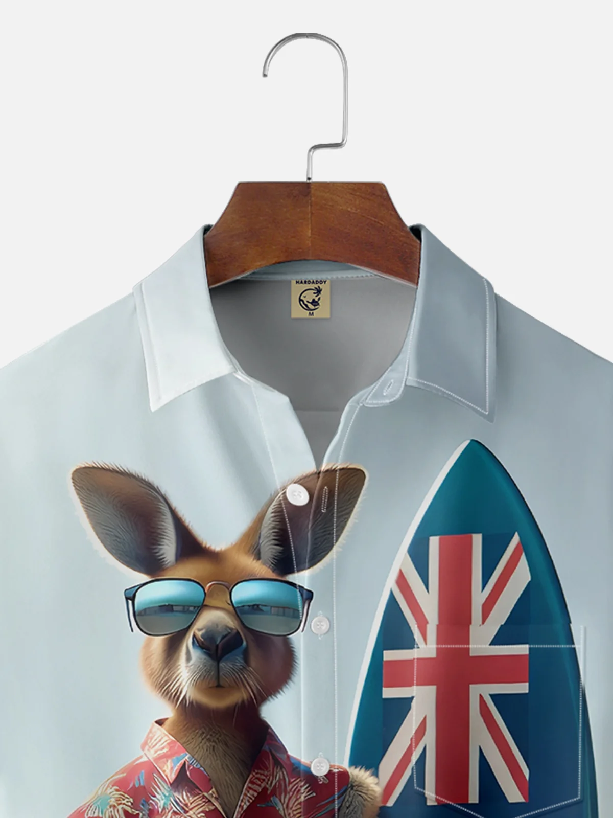 Moisture-wicking Australia Day Kangaroo Beach Blue Chest Pocket Casual Shirt