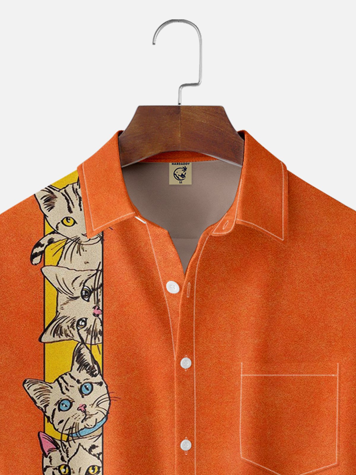 Moisture Wicking Cat Chest Pocket Casual Shirt