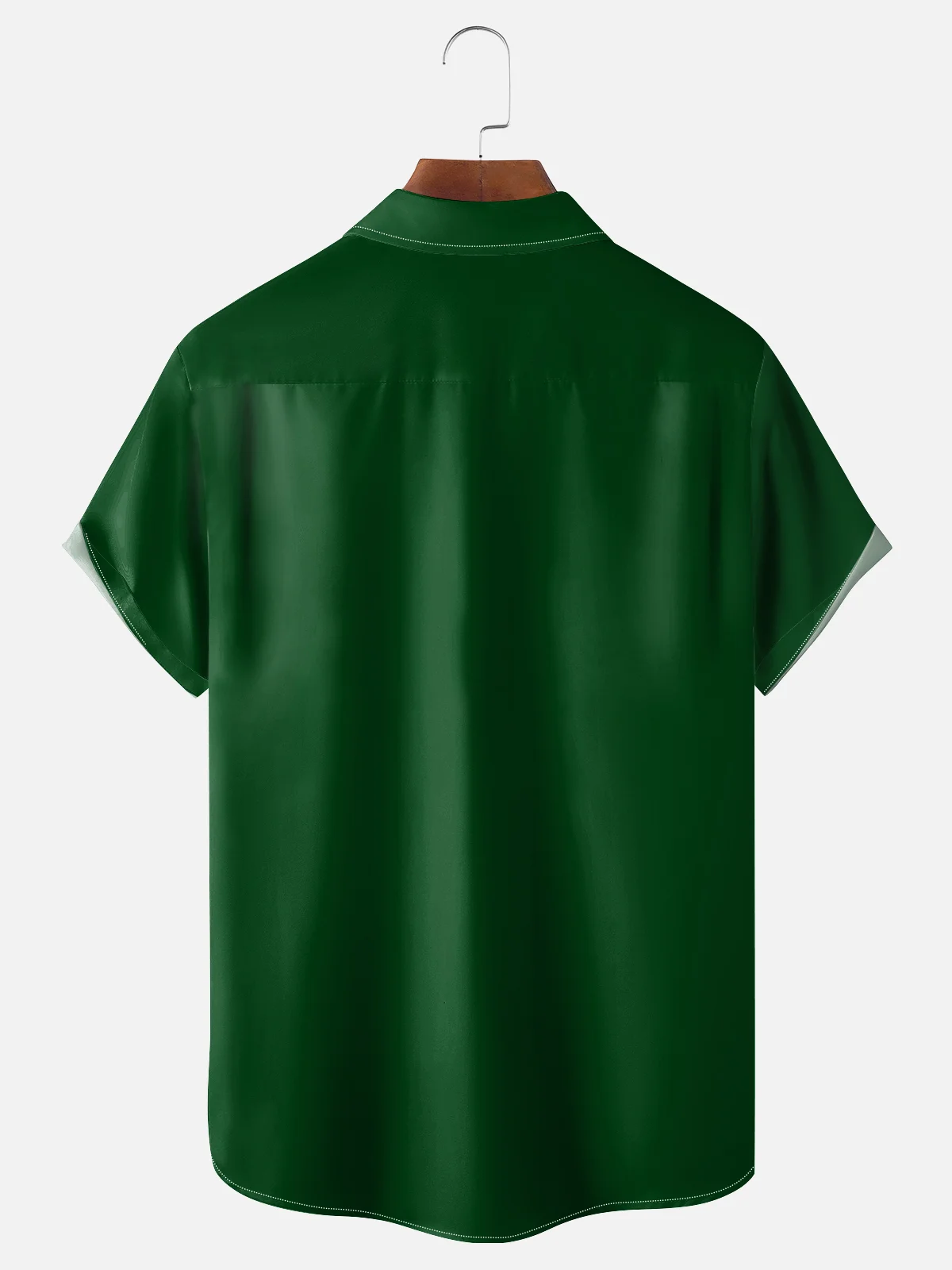 Moisture-wicking Breathable St Patrick‘s Day Shamrock Chest Pocket Bowling Shirt