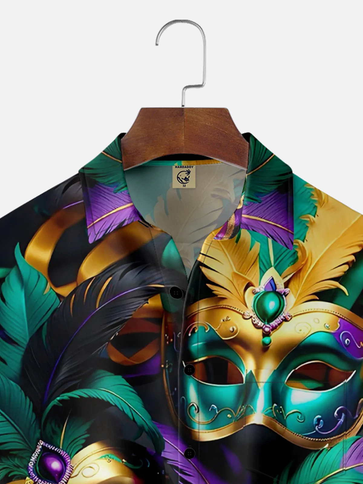 Moisture-wicking Mardi Gras Mask Chest Pocket Casual Shirt