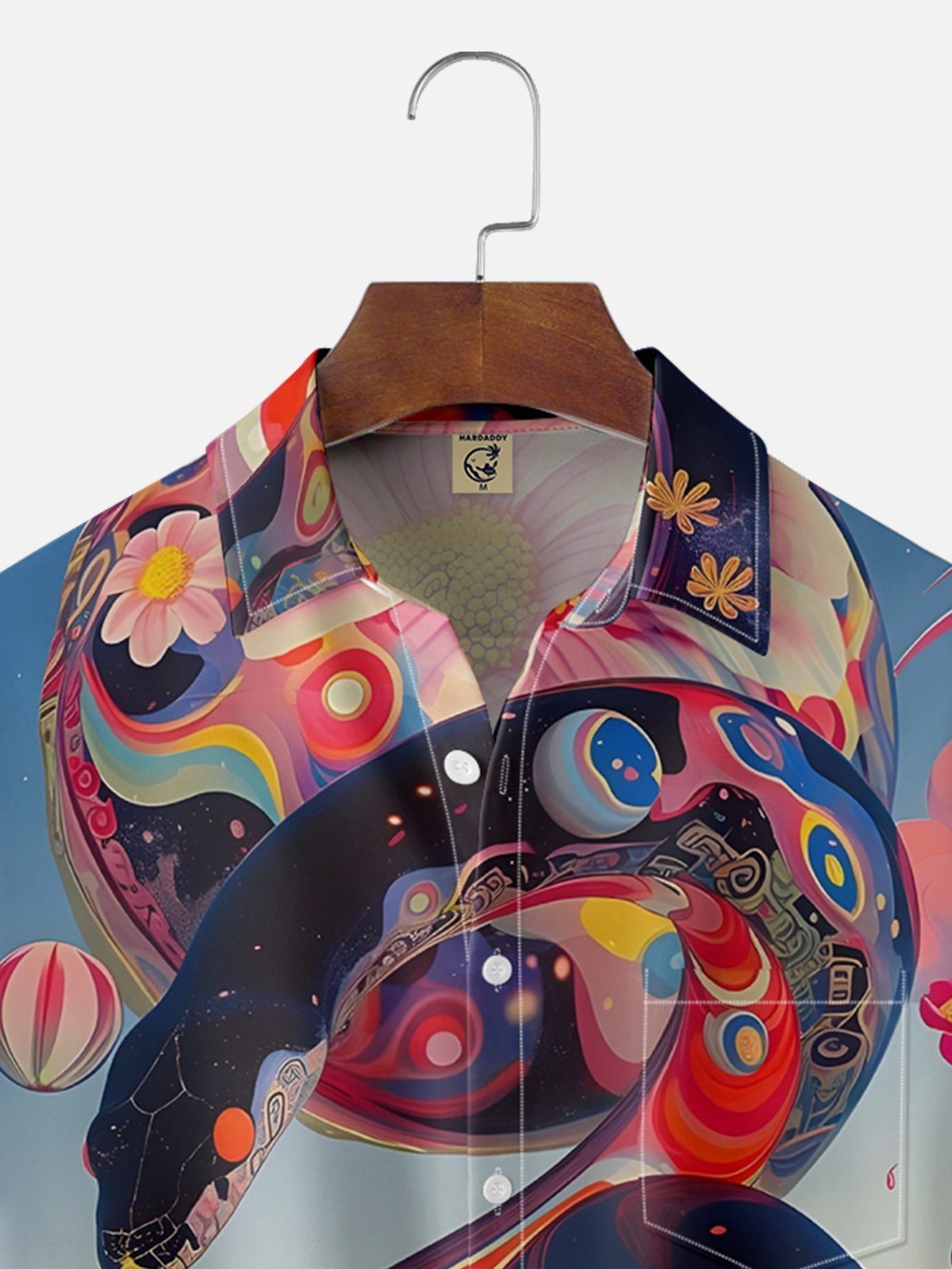 Moisture-wicking Snake Ukiyoe Animal Chest Pocket Casual Shirt