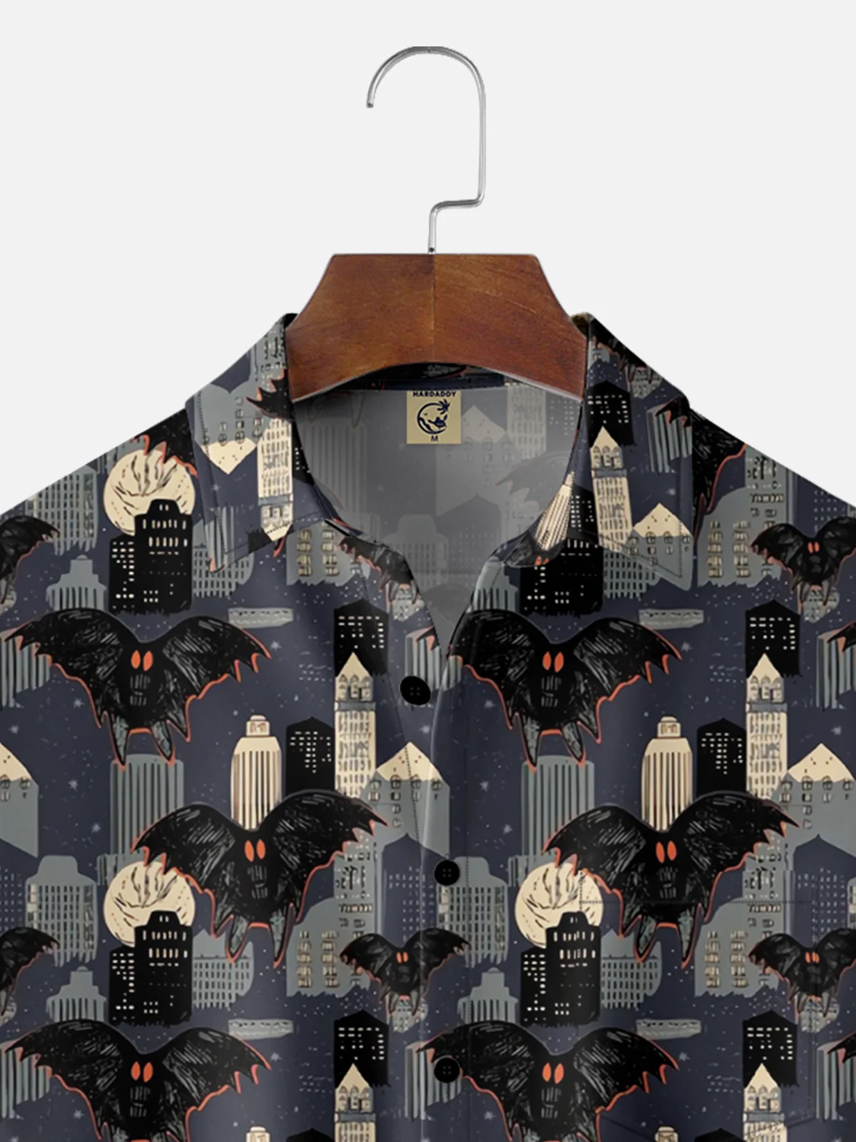 Moisture-wicking Mothman City Cartoon Chest Pocket Casual Shirt