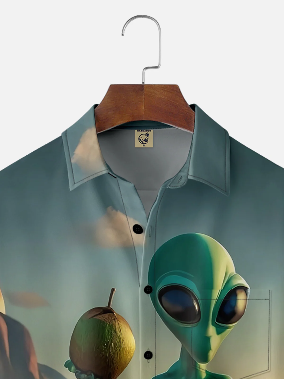 Moisture-wicking New Jersey UFO Alien Vacation Chest Pocket Casual Shirt