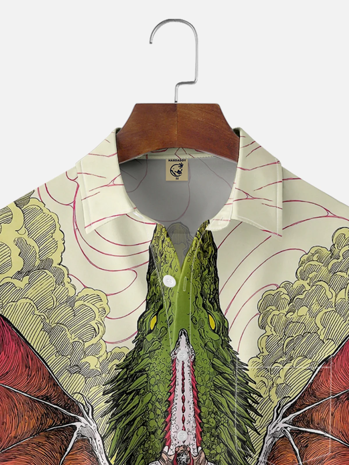 Moisture-wicking Art Illustration Pterosaur Chest Pocket Casual Shirt