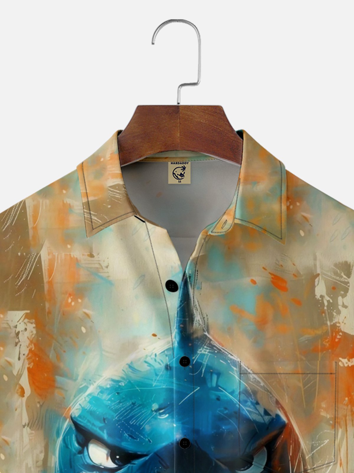 Moisture-wicking Marine Shark Chest Pocket Hawaiian Shirt