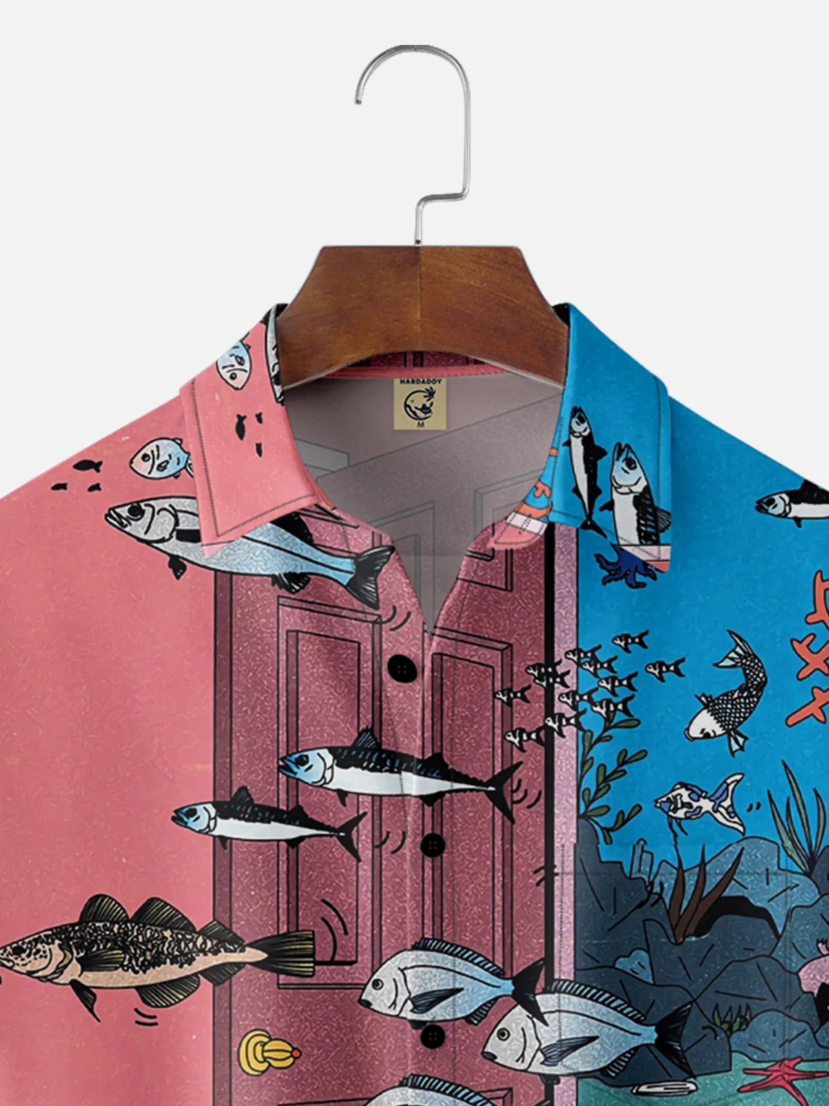 Moisture-wicking Artist Fantasy Sea Life Art Chest Pocket Casual Shirt