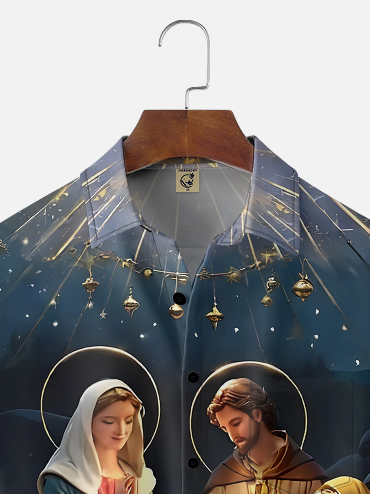 Moisture-wicking Religious Cross Nativity Chest Pocket Casual Shirt