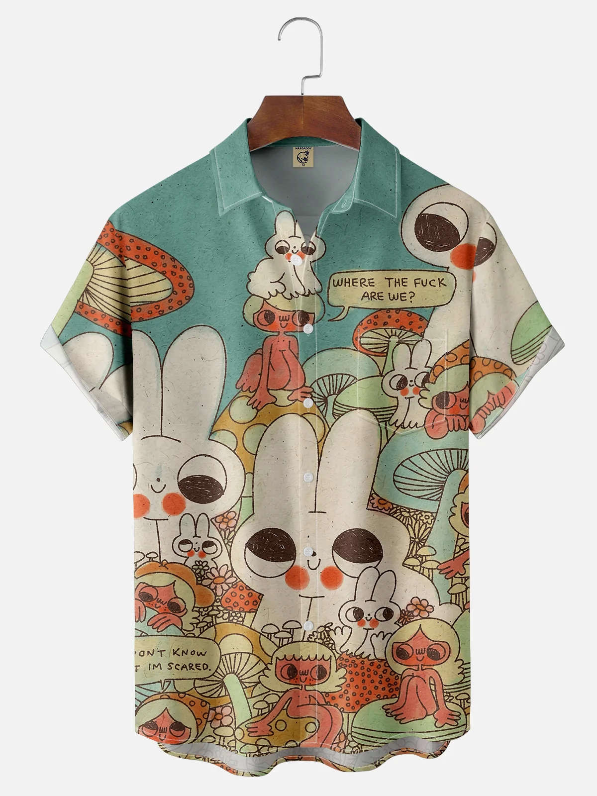 Moisture-wicking Artist Creative Animal Figure Art Chest Pocket Casual Shirt