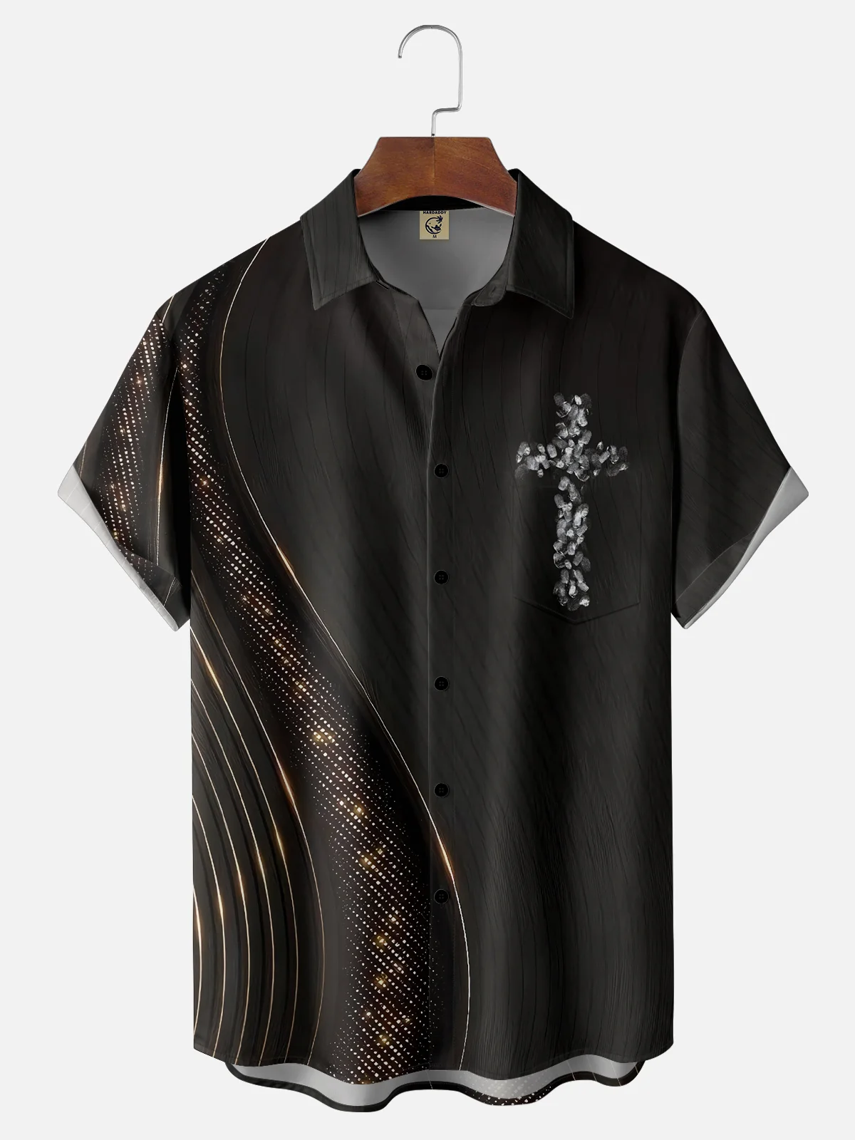 Moisture-wicking Religious Cross Ash Wednesday Easter Chest Pocket Casual Shirt