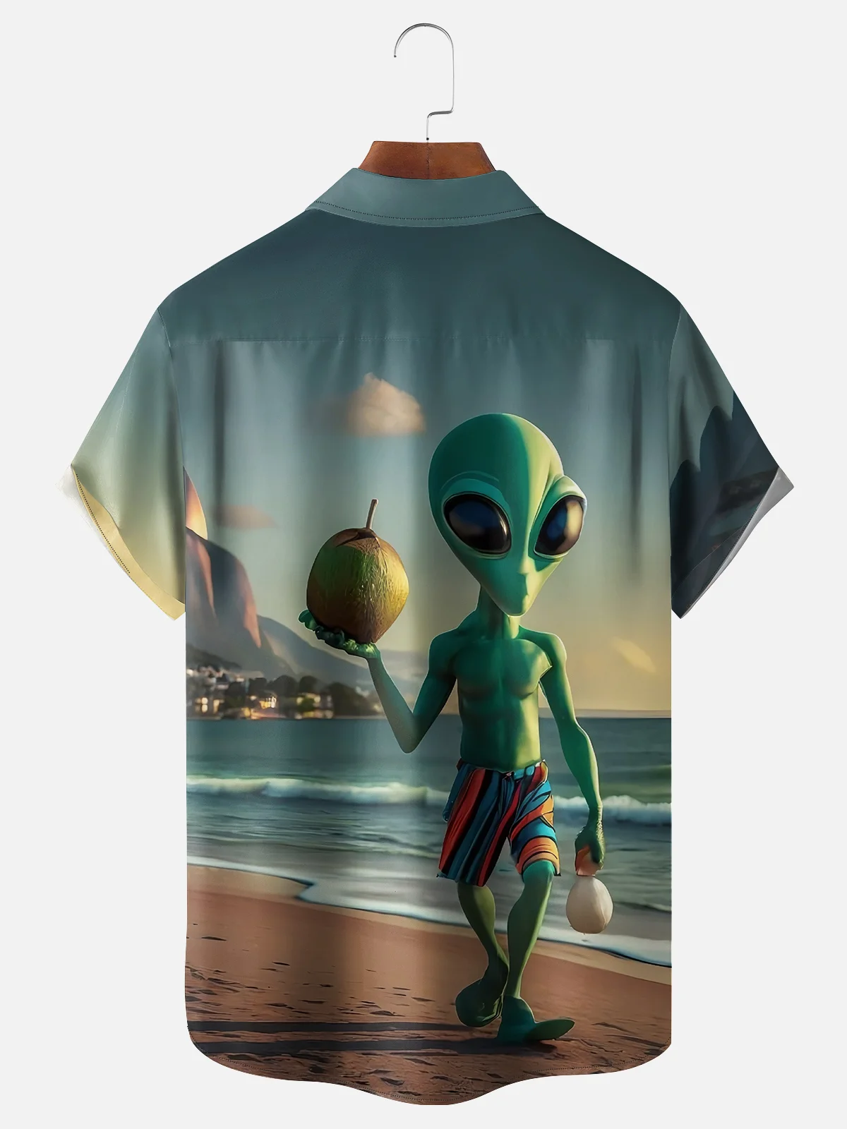 Moisture-wicking New Jersey UFO Alien Vacation Chest Pocket Casual Shirt