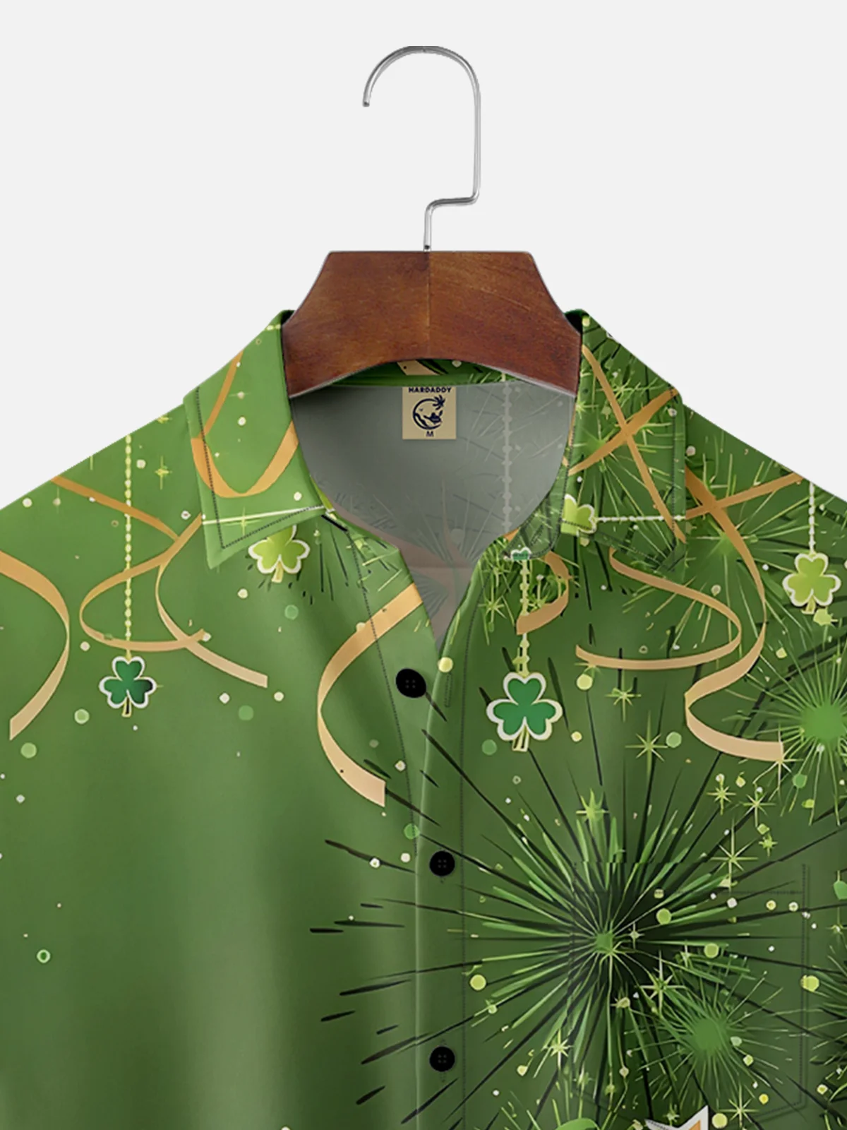 Moisture-wicking St. Patrick's Day Lucky Shamrock Green Chest Pocket Casual Shirt