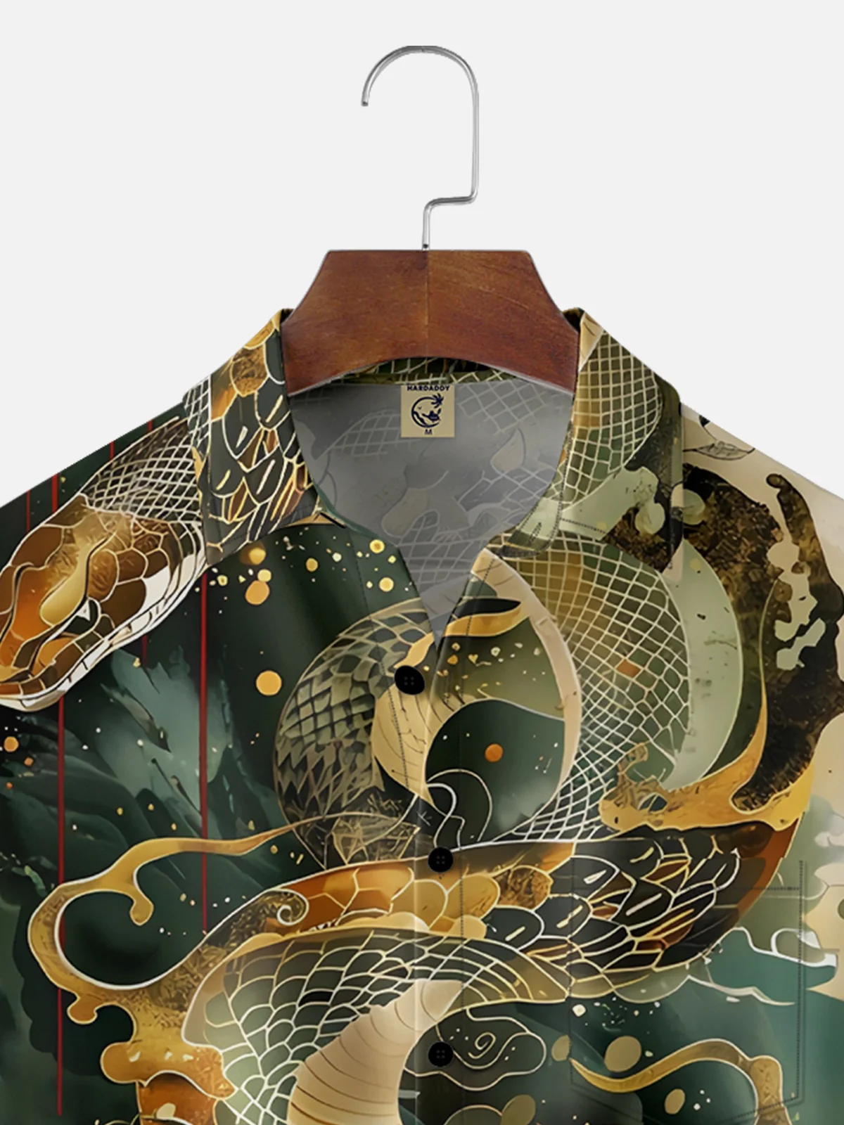 Moisture-wicking Snake Ukiyoe Animal Chest Pocket Casual Shirt