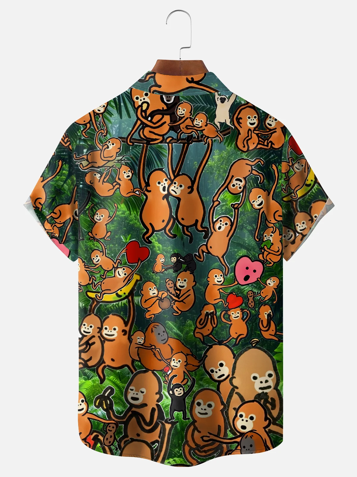 Moisture-wicking Gibbon Monkey Chest Pocket Hawaiian Shirt