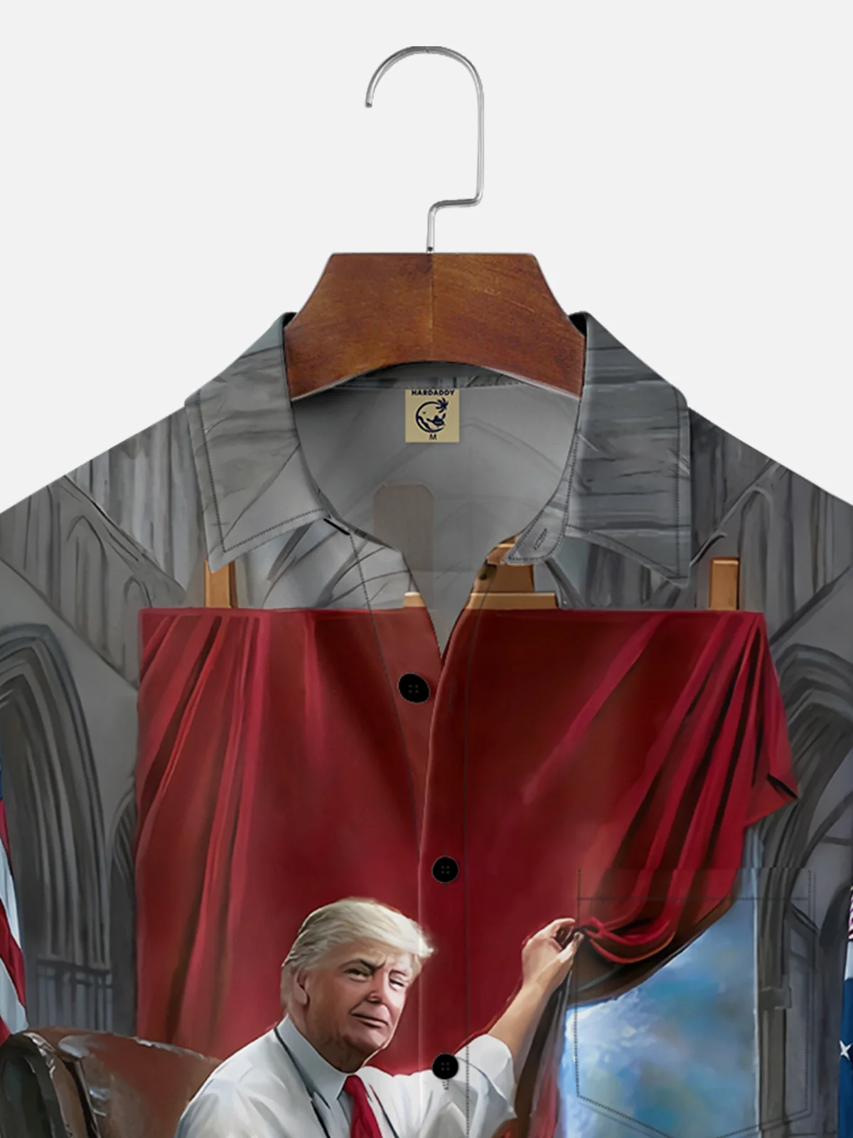 Moisture-wicking President's Day Great President Trump Art Chest Pocket Casual Shirt