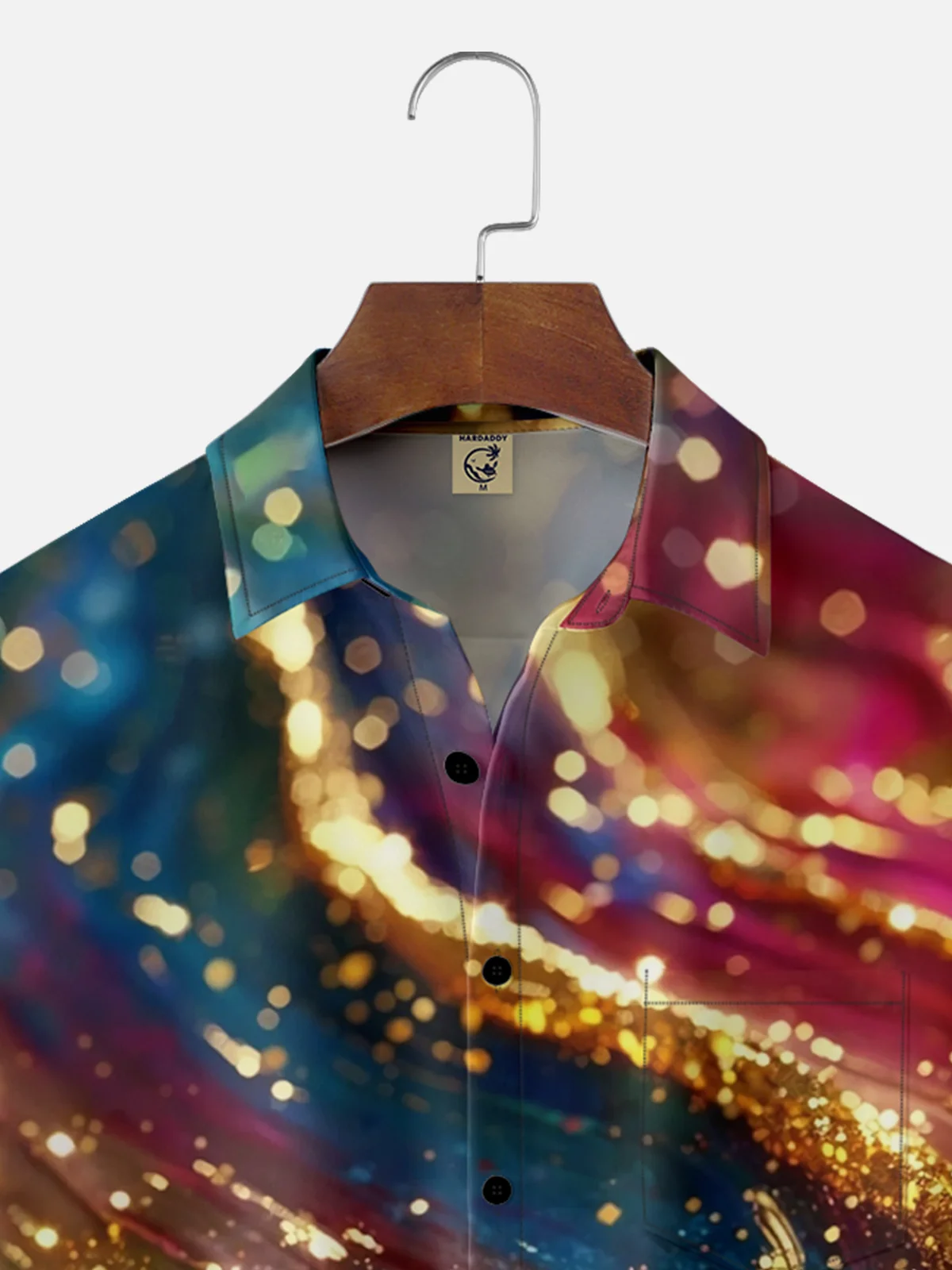 Moisture-wicking Metal Abstract Art Texture Chest Pocket Casual Shirt